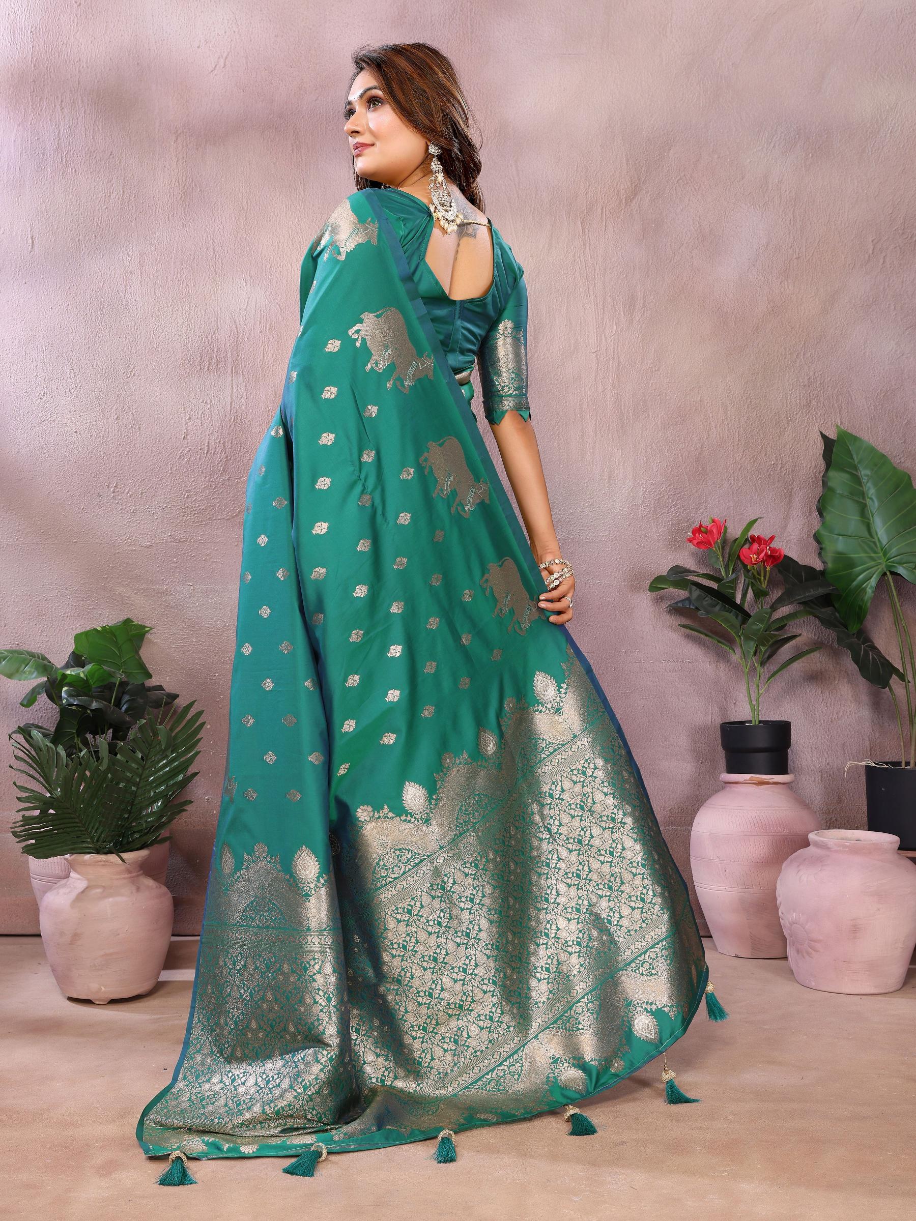 Rama Banarasi Silk Saree — alternate view