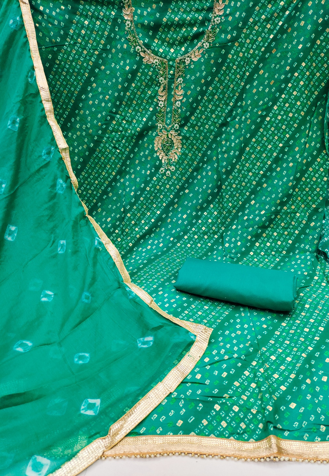Rama Bandhani Designer Printed Jam Cotton Straight Salwar Suit