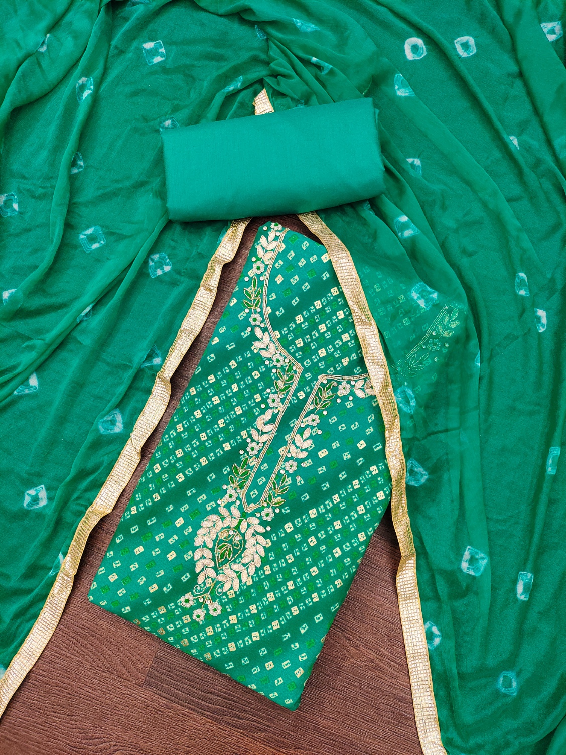 Rama Bandhani Designer Printed Jam Cotton Straight Salwar Suit