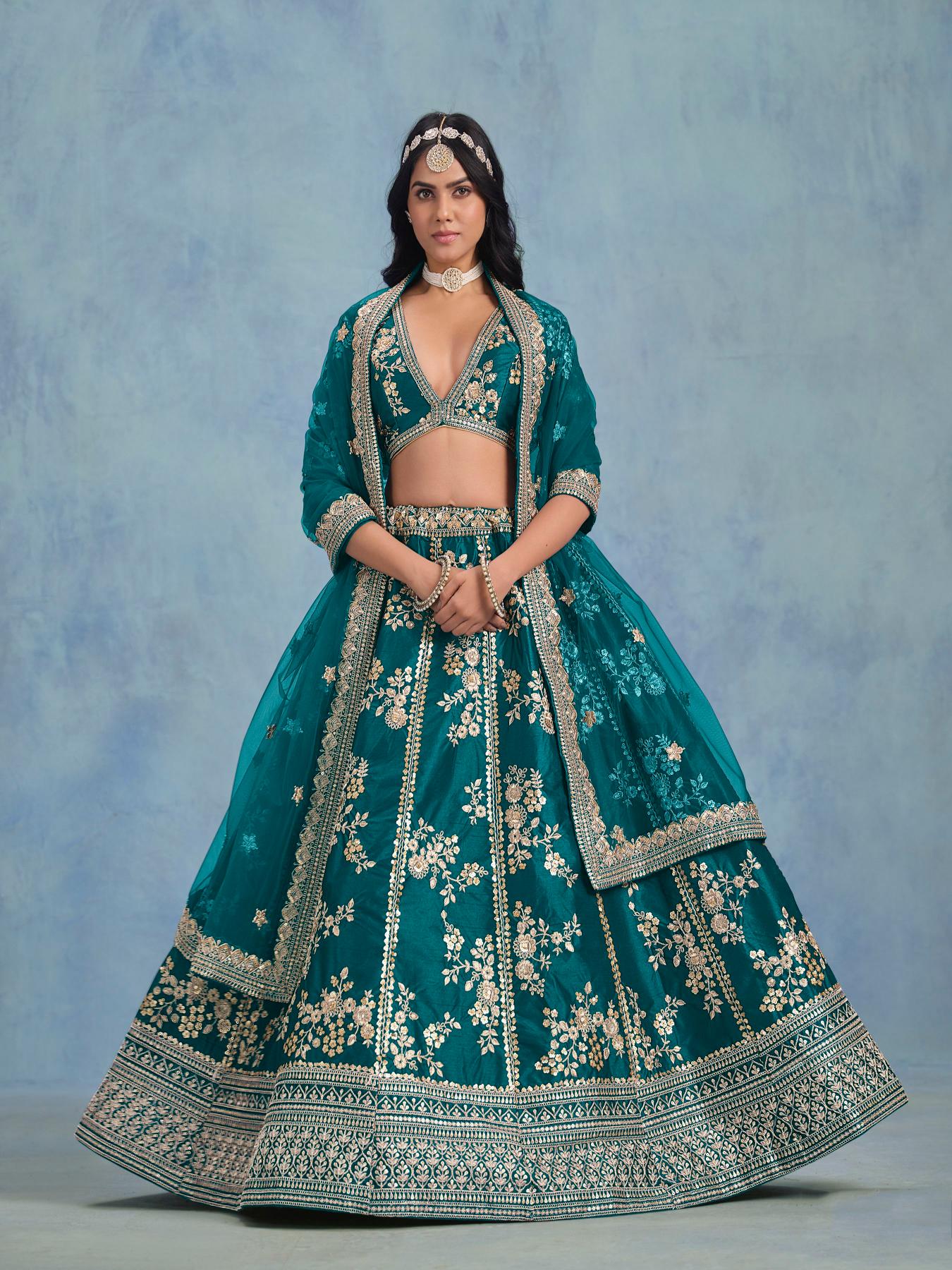 Rama Blue Art Silk Lehenga