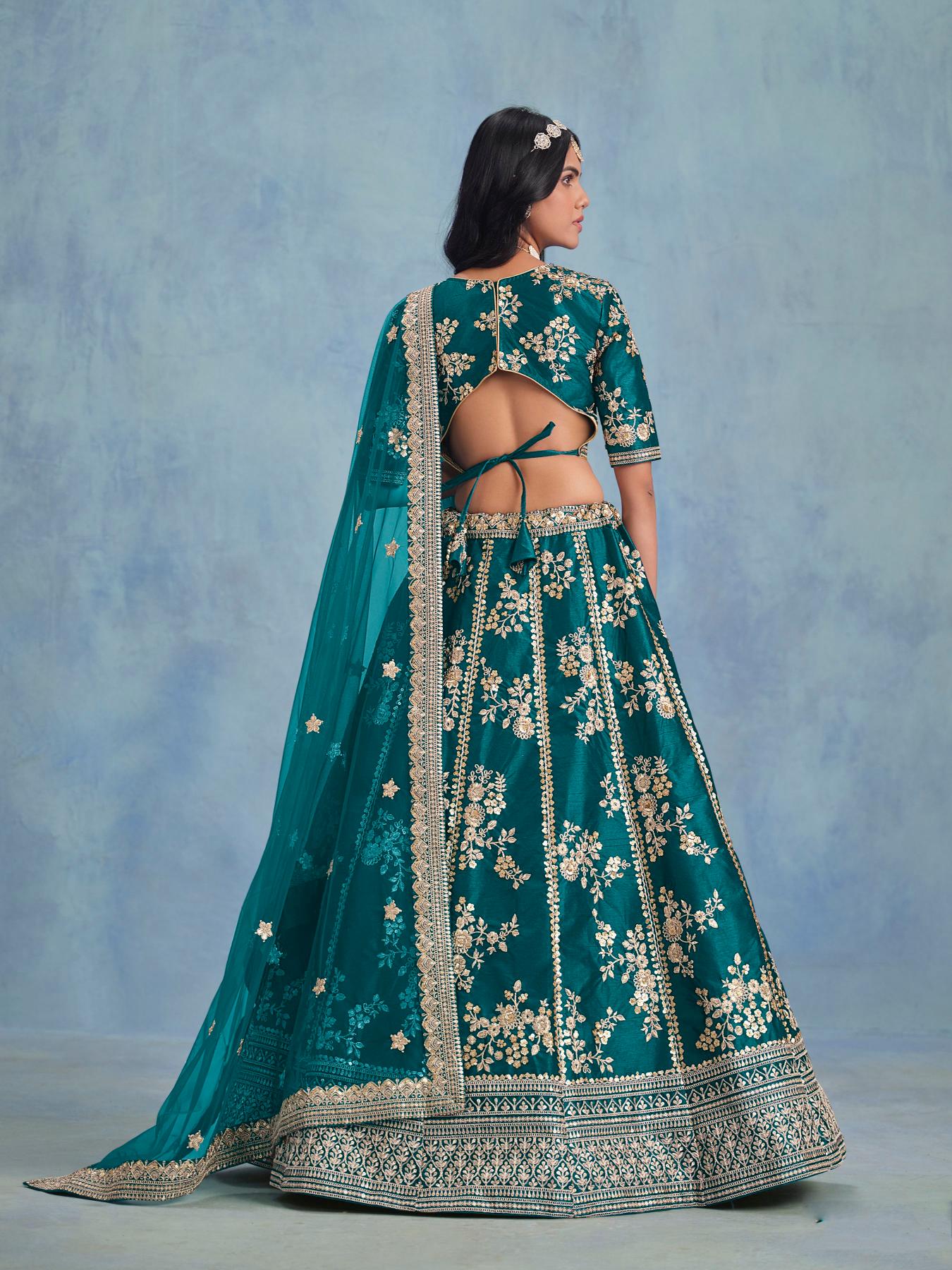 Rama Blue Art Silk Lehenga — alternate view