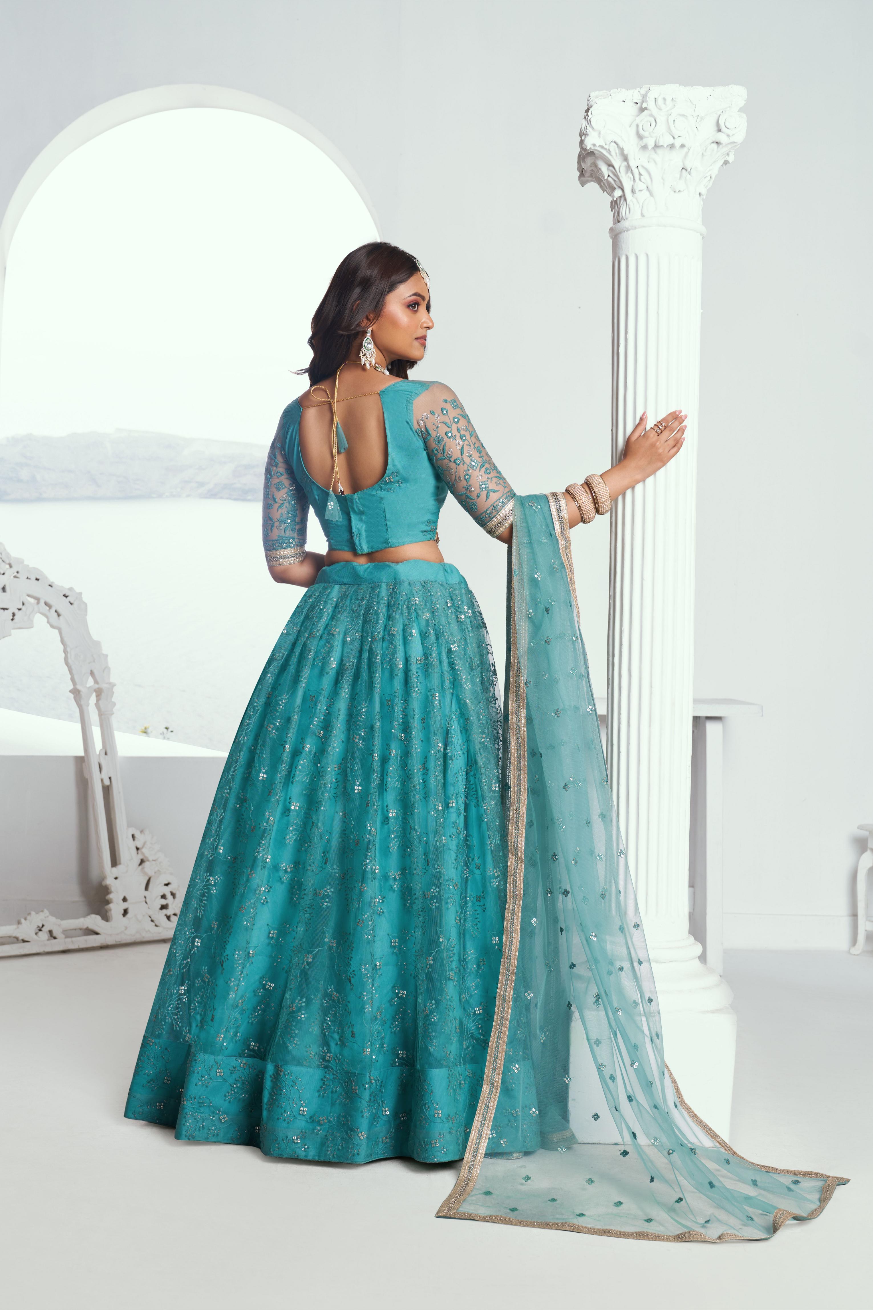Rama Butterfly Net Umbrella Lehenga — alternate view