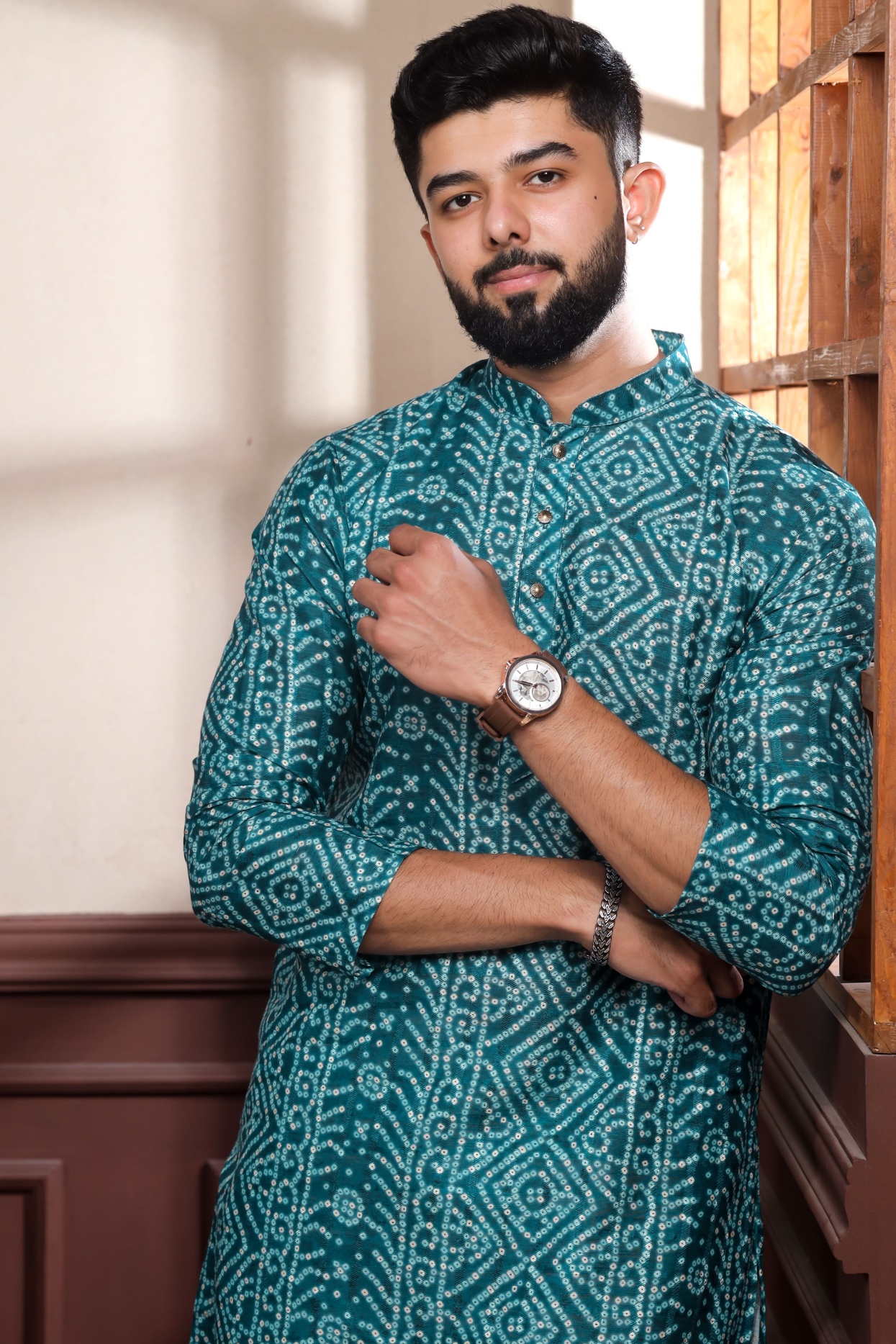 Rama Checks Printed Cotton Kurta Pyjama