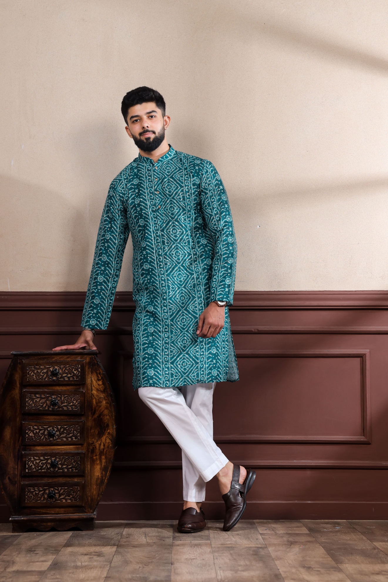 Rama Checks Printed Cotton Kurta Pyjama