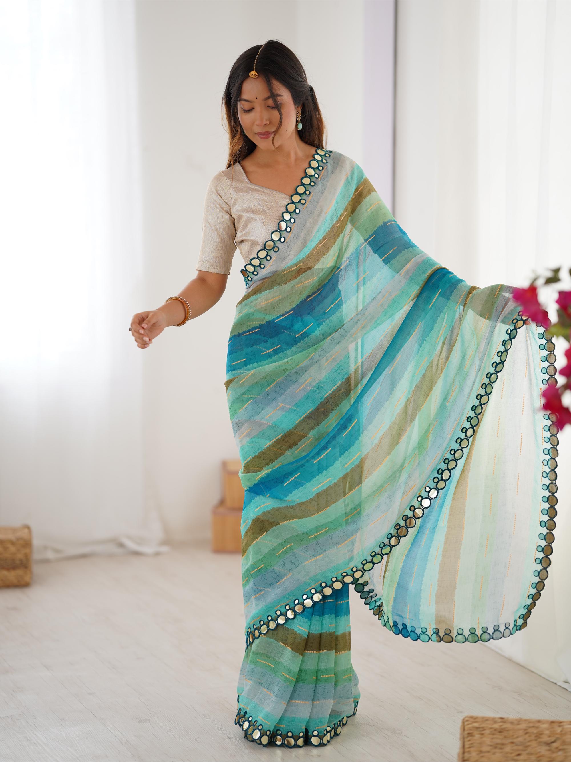 Rama Chiffon Saree