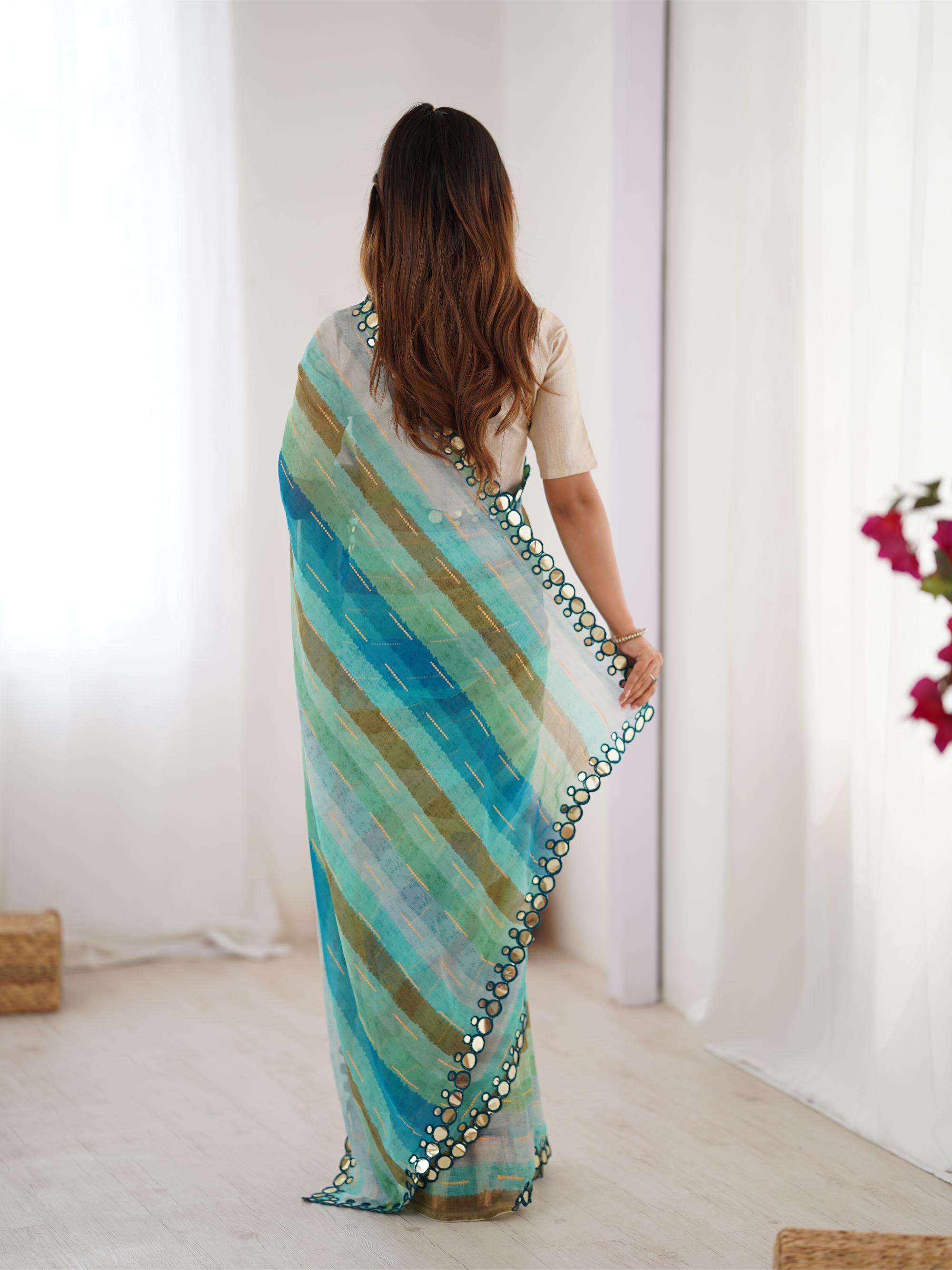 Rama Chiffon Saree — alternate view