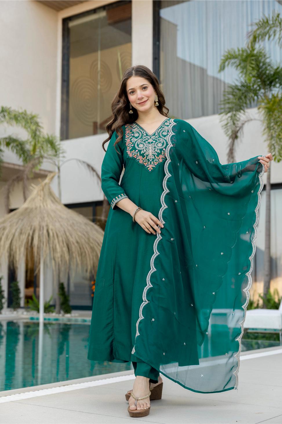 Rama Chinon Embroidered Salwar Suit