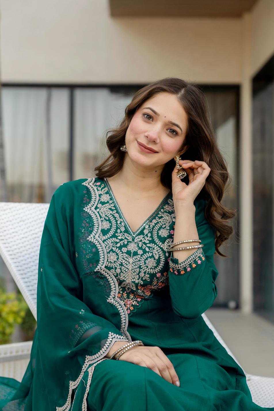 Rama Chinon Embroidered Salwar Suit