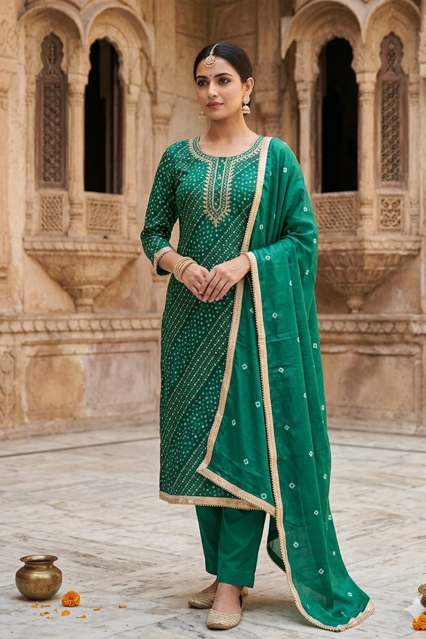 Rama Cotton Blend Artistic Print Salwar Suit