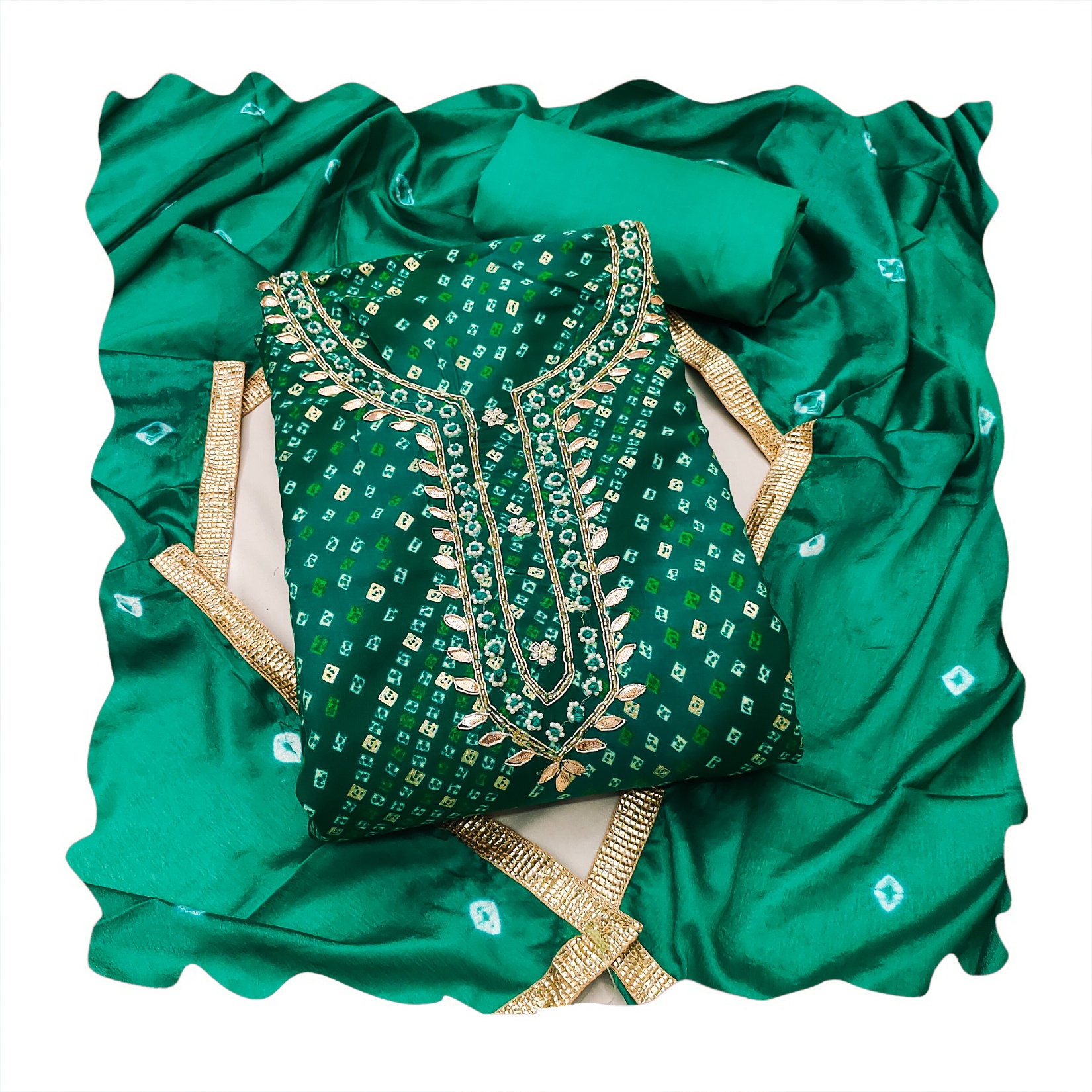 Rama Cotton Blend Artistic Print Salwar Suit — alternate view
