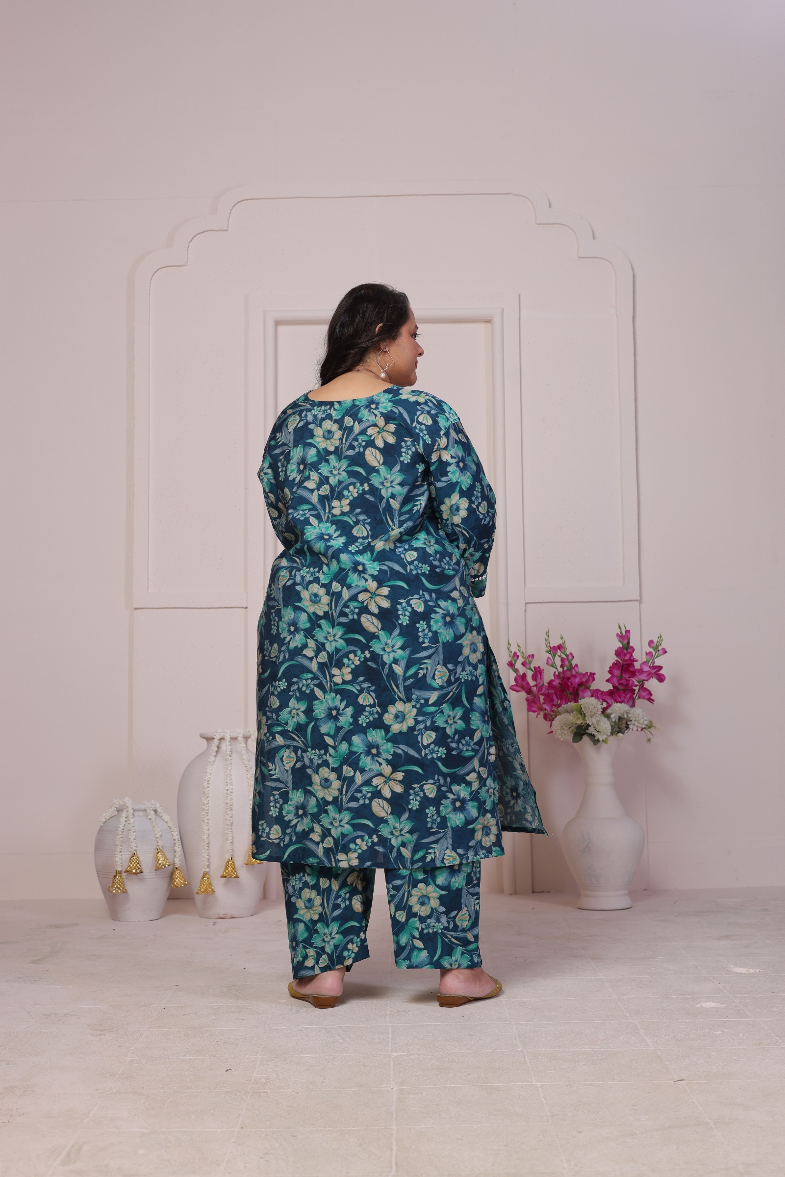 Rama Designer Printed Viscose Chanderi Kurti — alternate view