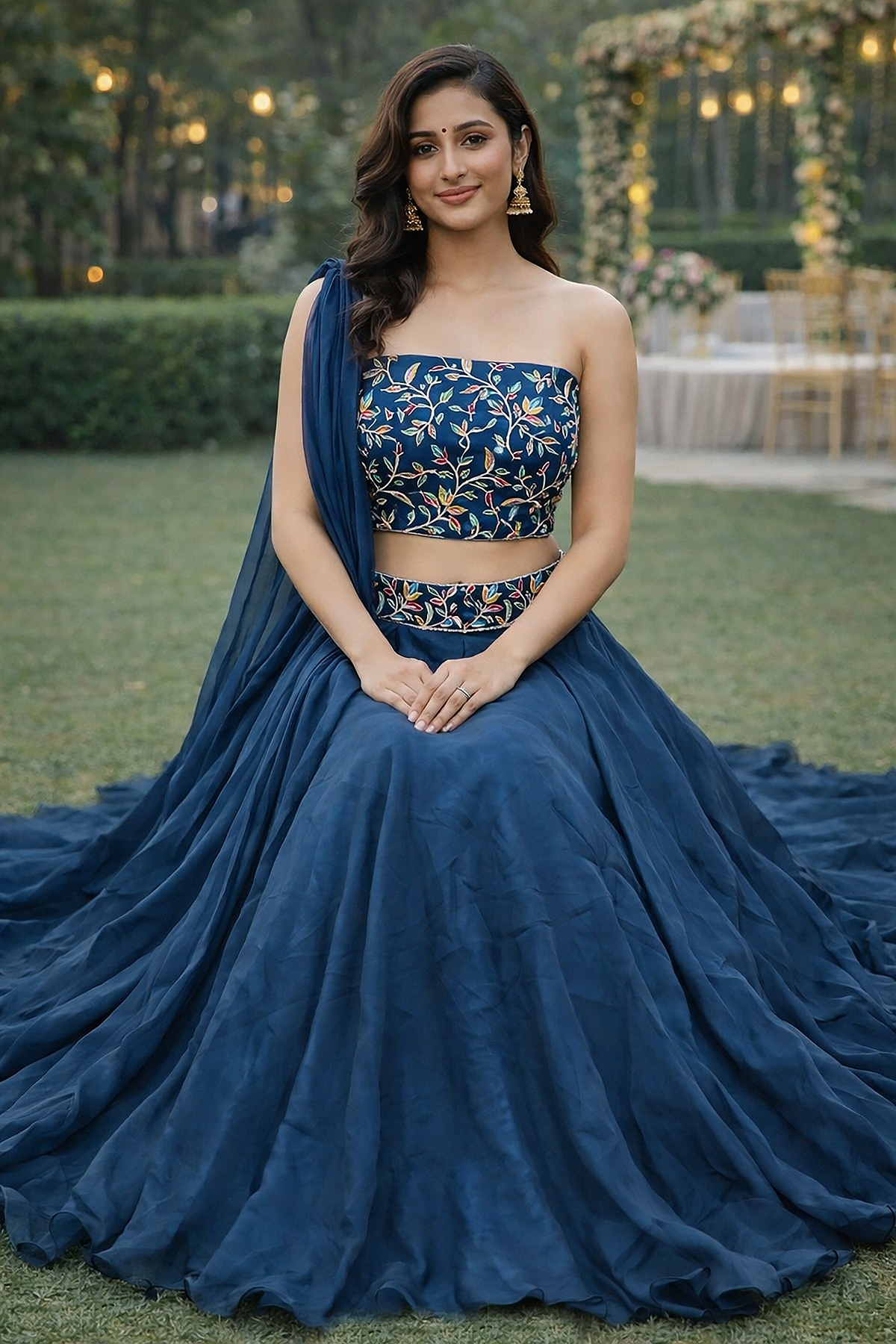 Rama Draped Rangoli Silk Lehenga Choli