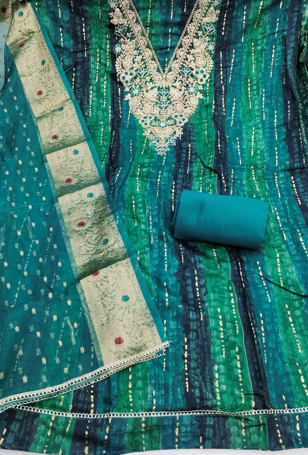 Rama Floral Hand Work Modal Cotton Straight Suit — alternate view