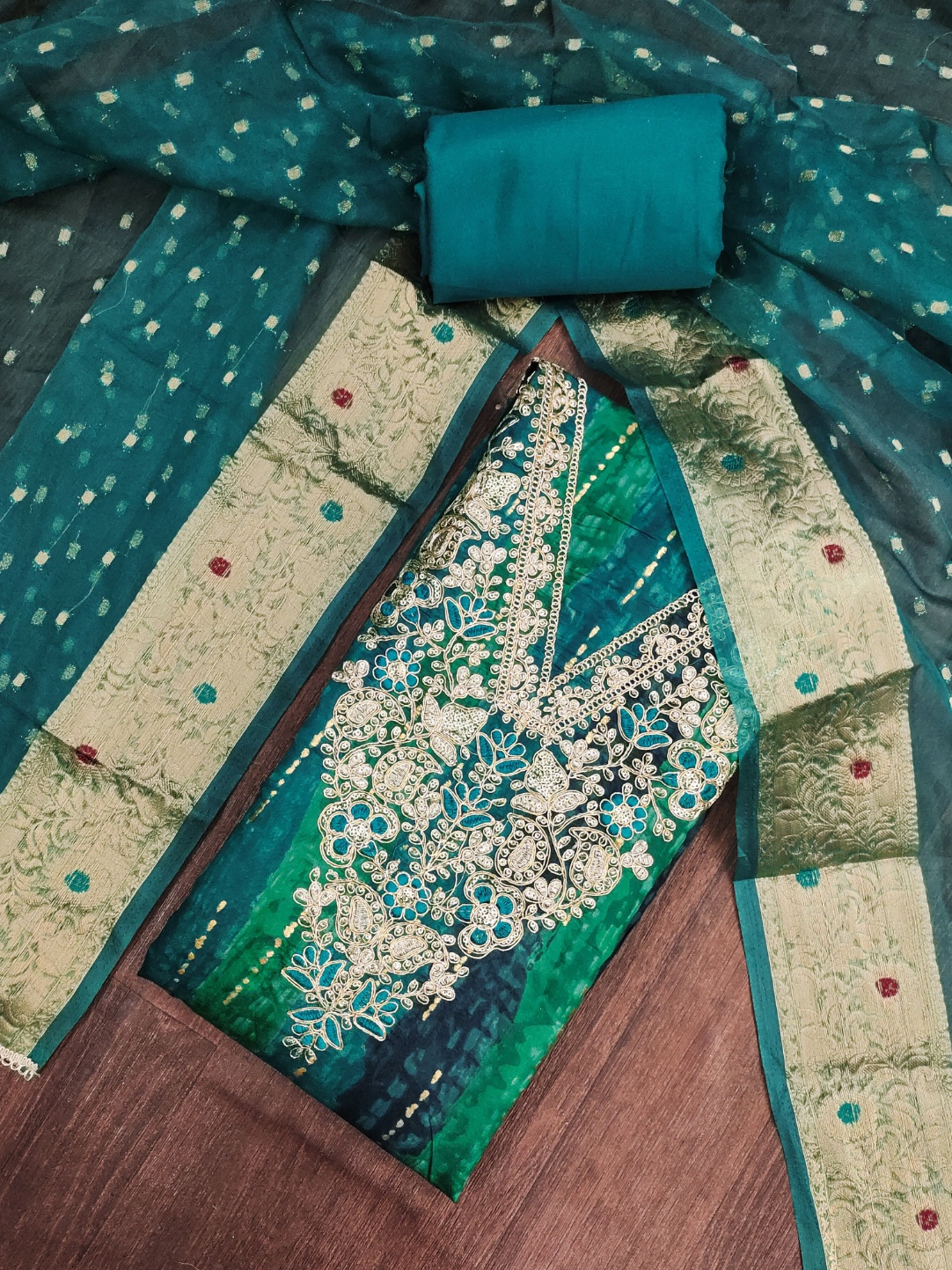 Rama Floral Hand Work Modal Cotton Straight Suit