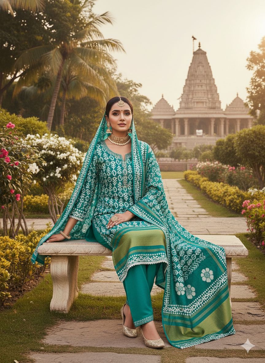 Rama Gajji Silk Salwar Suit — alternate view