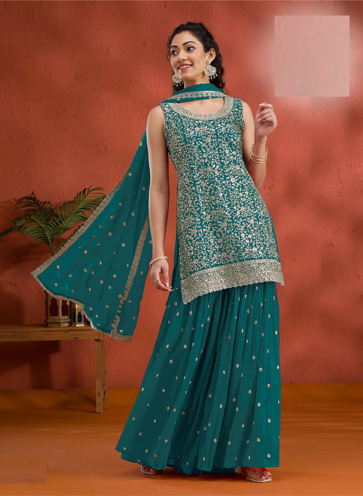 Rama Georgette Palazzo Suits