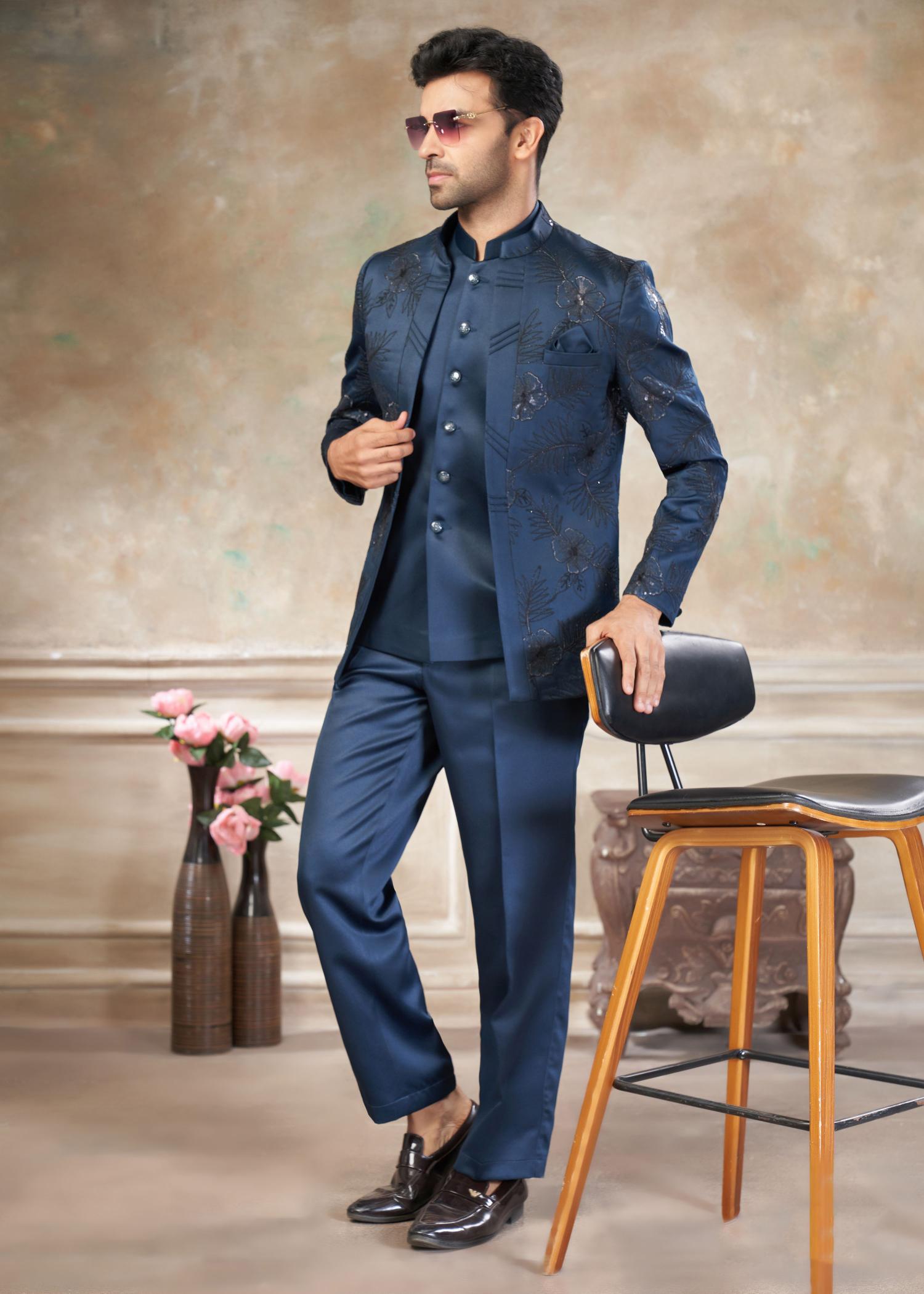 Rama Green Indo-Western Sherwani suit