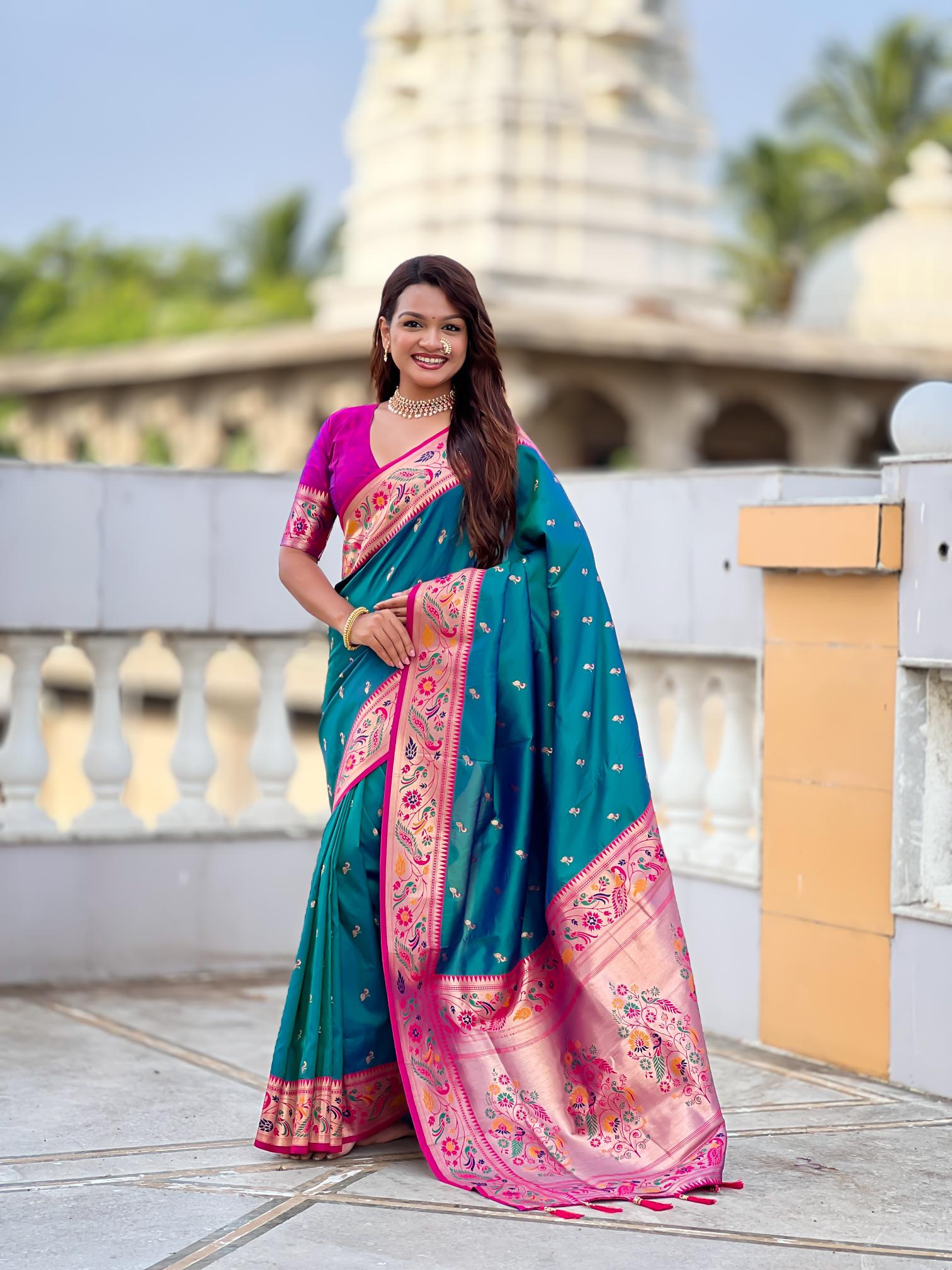Rama N Magenta Paithani Silk Saree