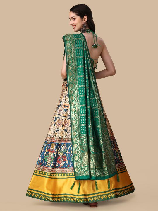 Rama Printed Satin Silk Lehenga — alternate view
