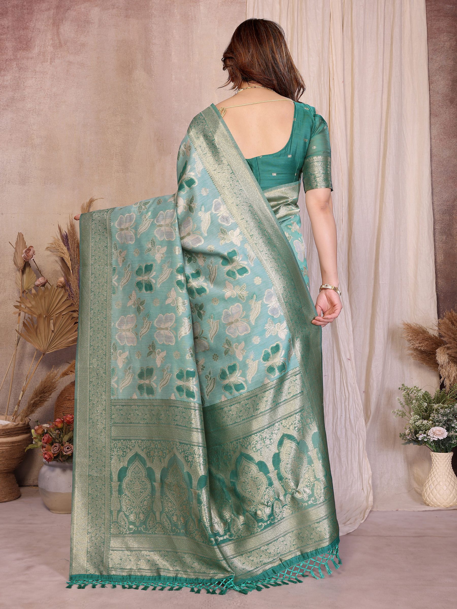 Rama Radiance Jacquard Cotton Saree — alternate view