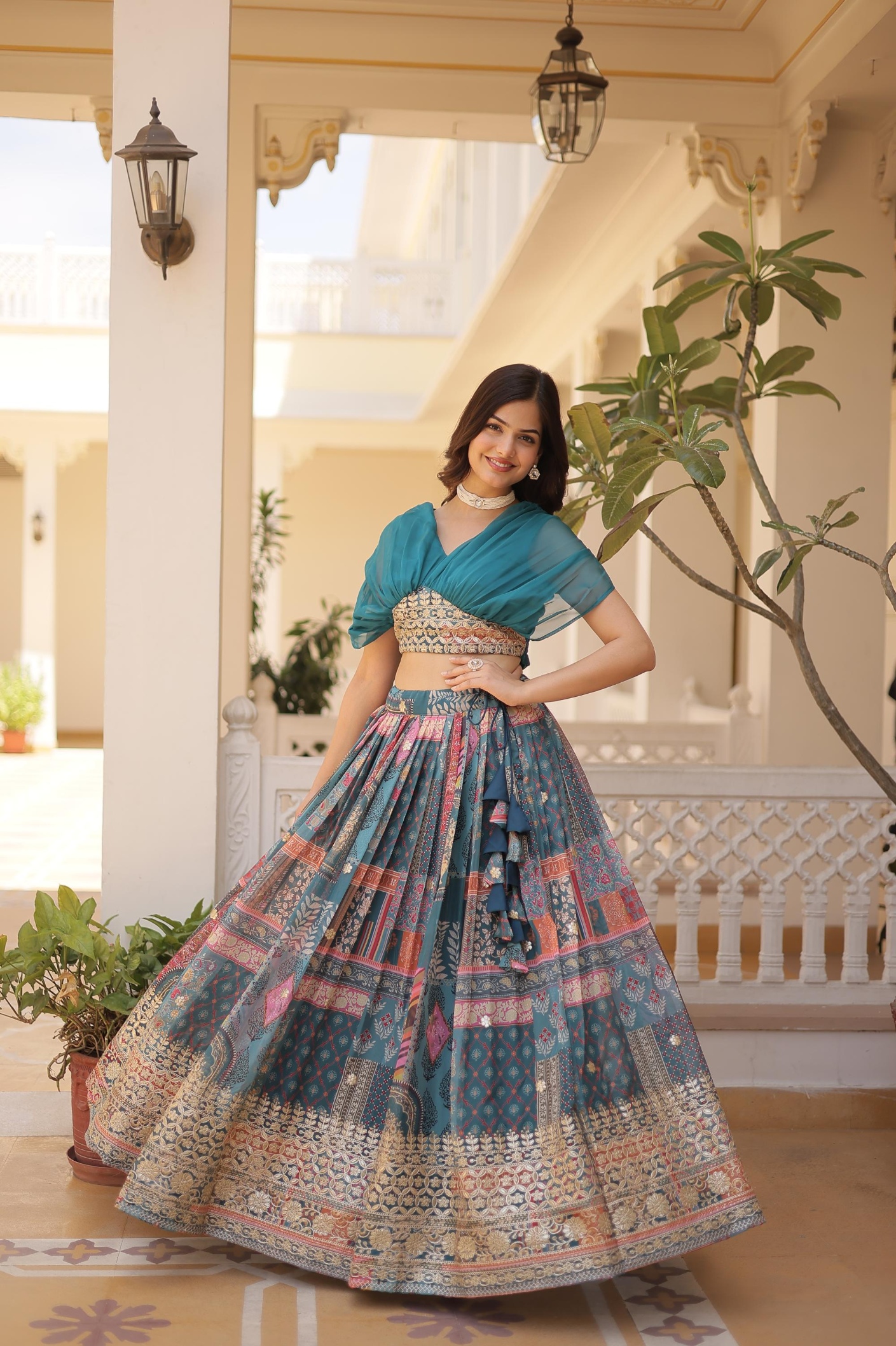 Rama Russian Silk Lehenga Choli — alternate view