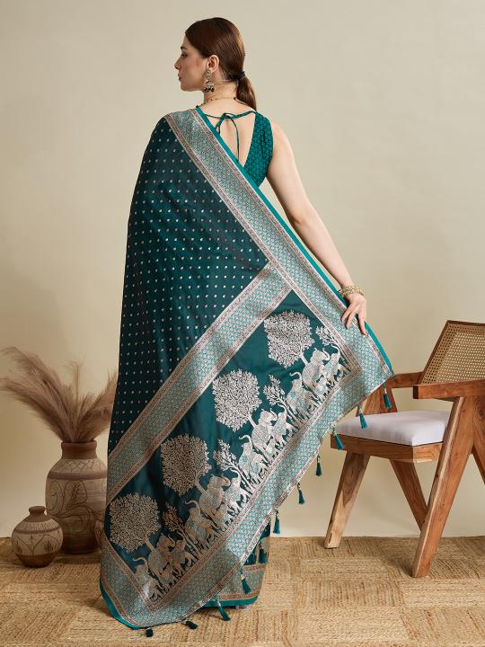 Rama Satin Silk Saree — alternate view