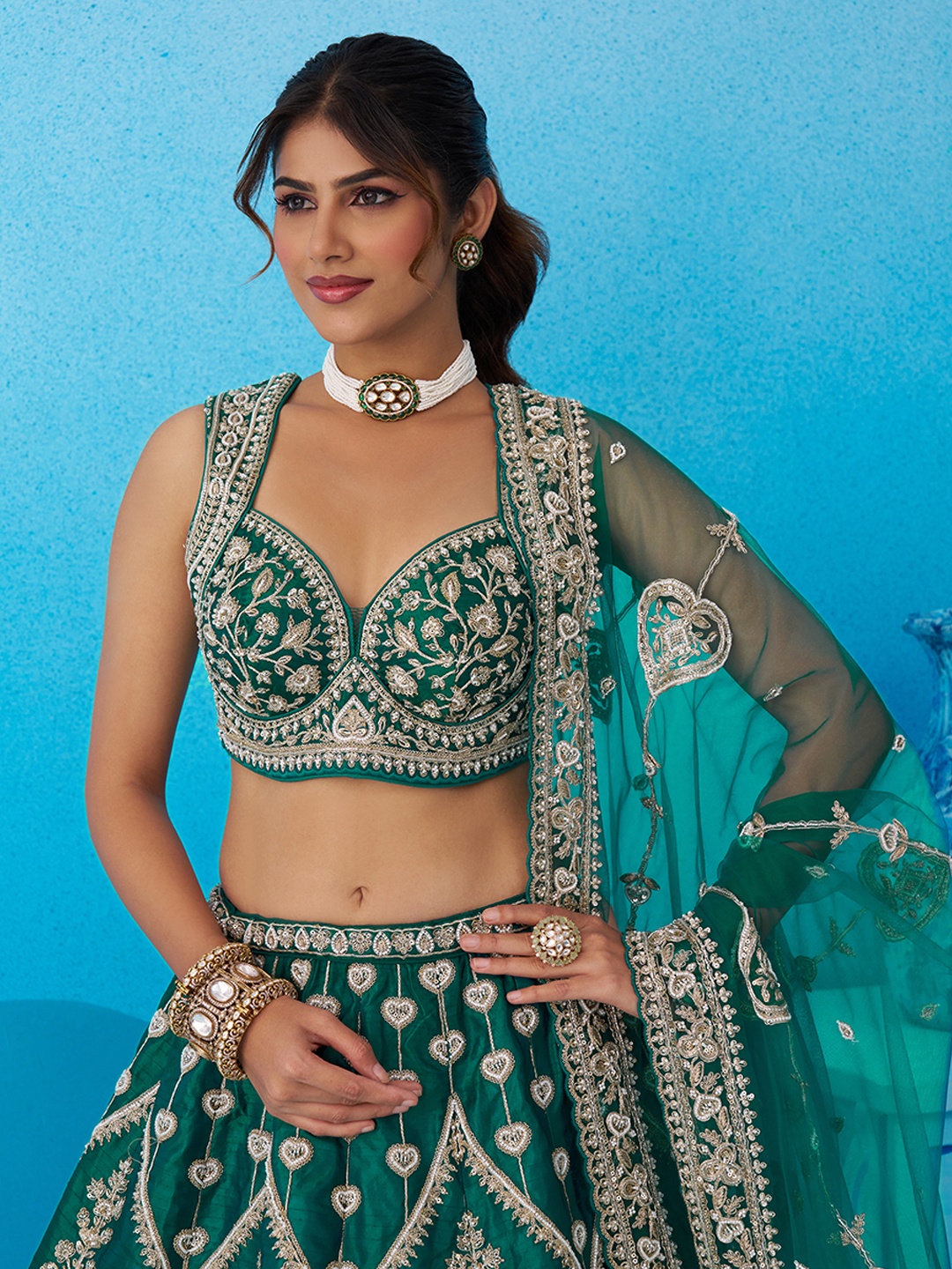 Rama Signature Sequins Embroidered Silk Bridal Lehenga