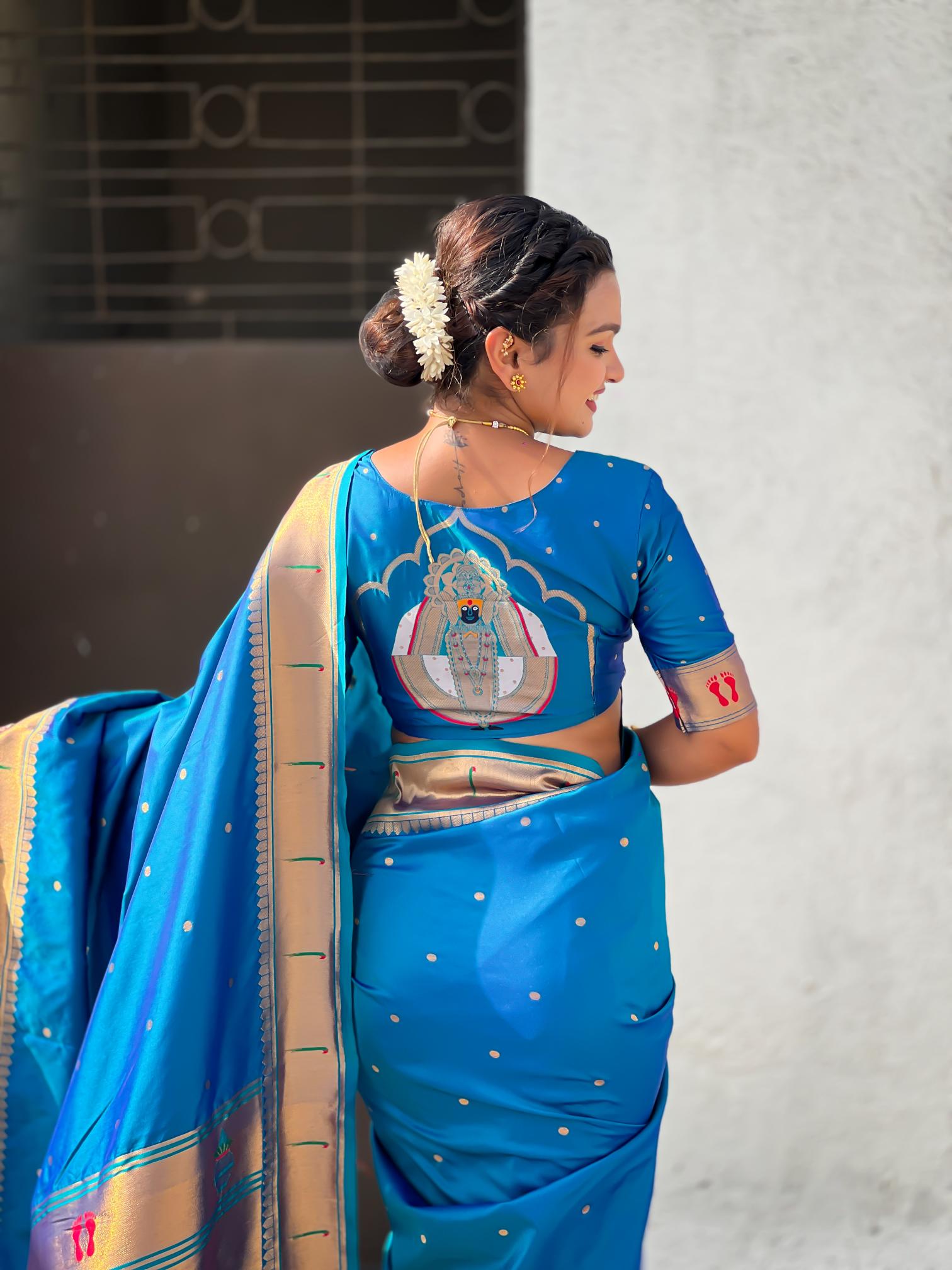 Rama Soft Silk Paithani Designer Saree