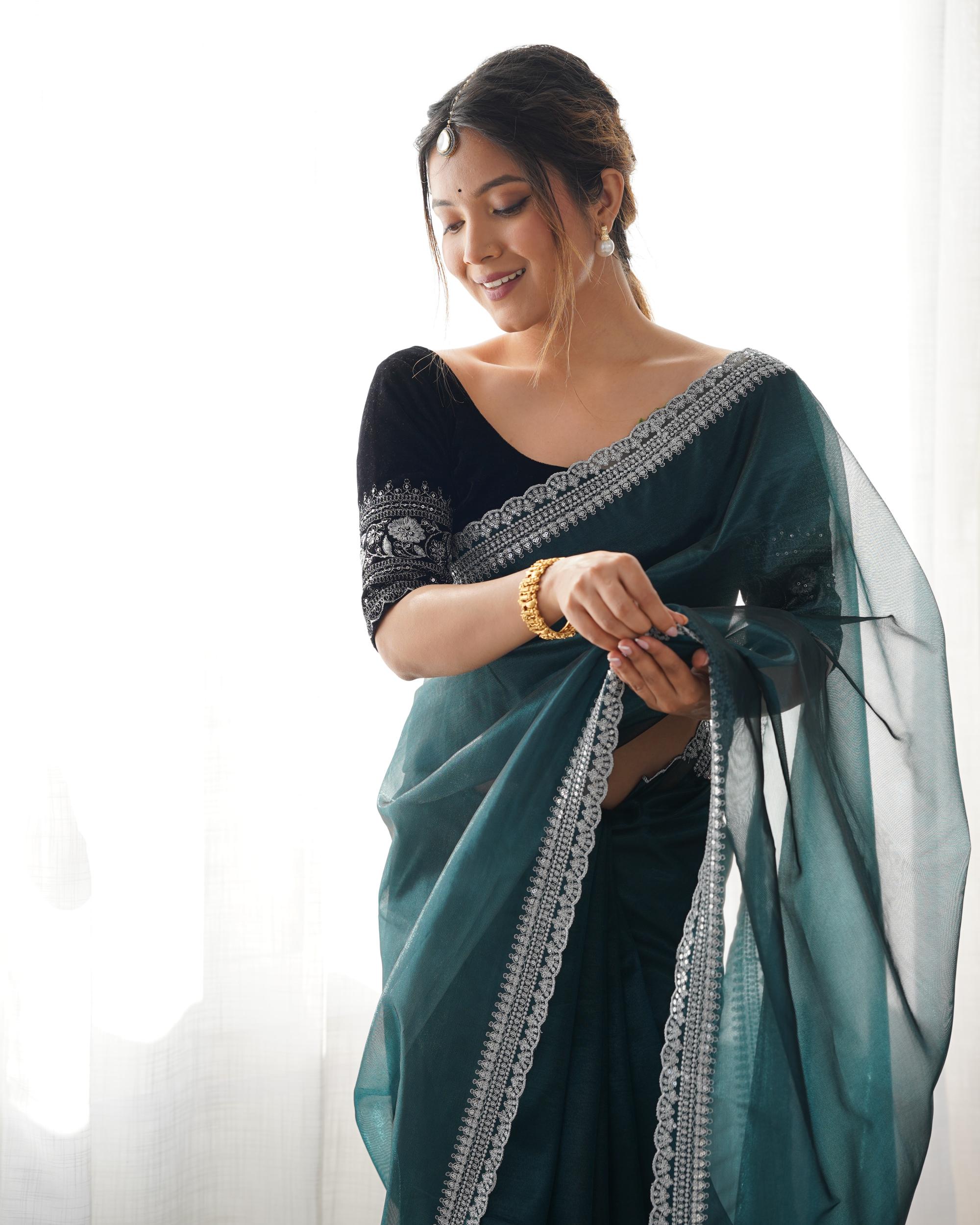 Rama Twill Net Saree