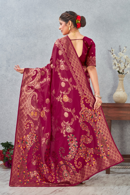 Rani Banarasi Meenakari Silk Saree — alternate view