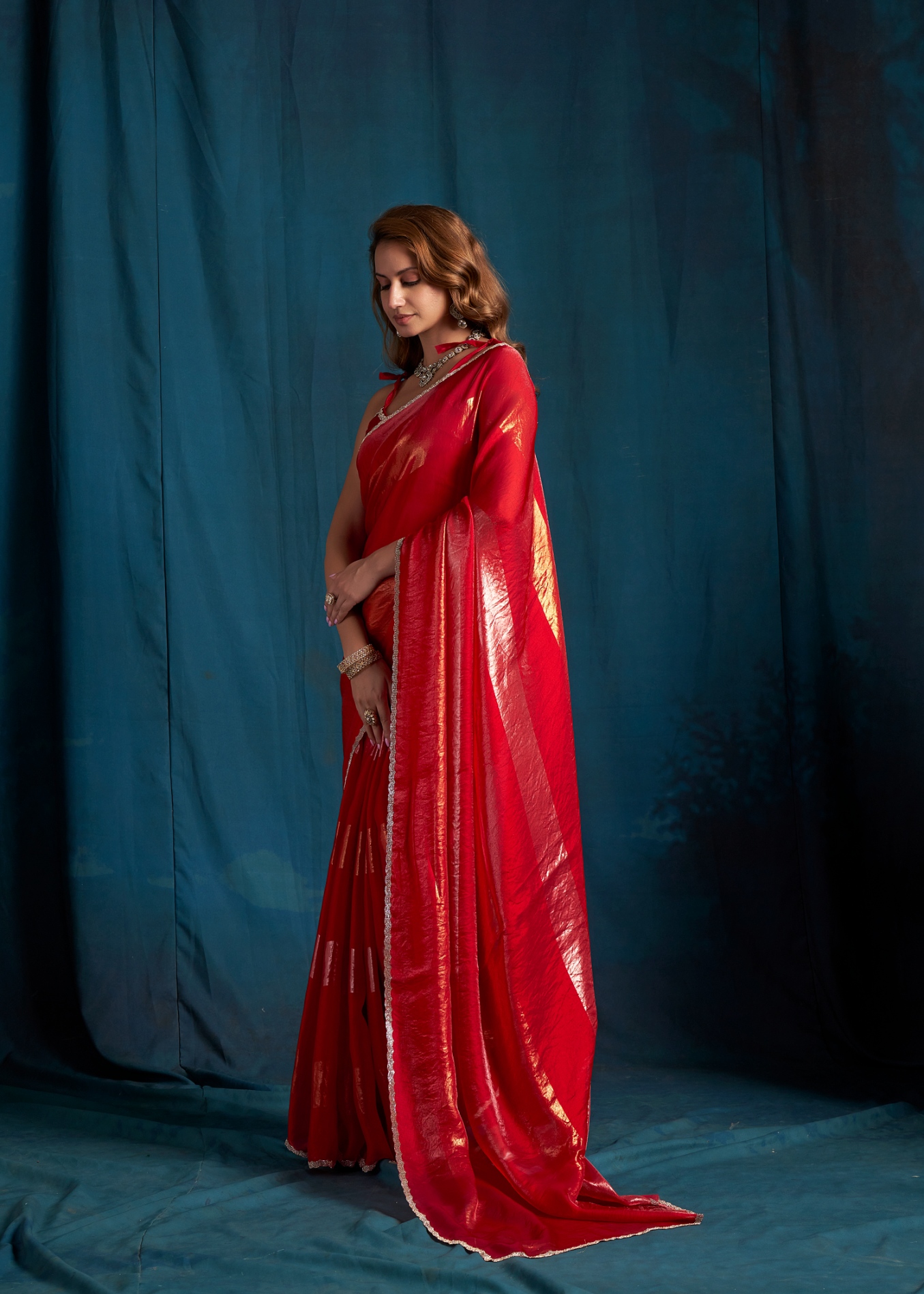 Rani Contemporary Foil Satin Silk Saree