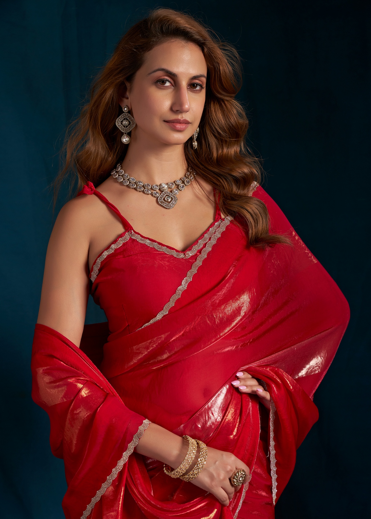Rani Contemporary Foil Satin Silk Saree