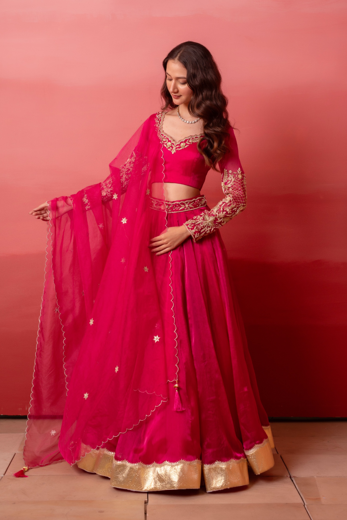 Rani Floral Embroidered Organza Lehenga Choli