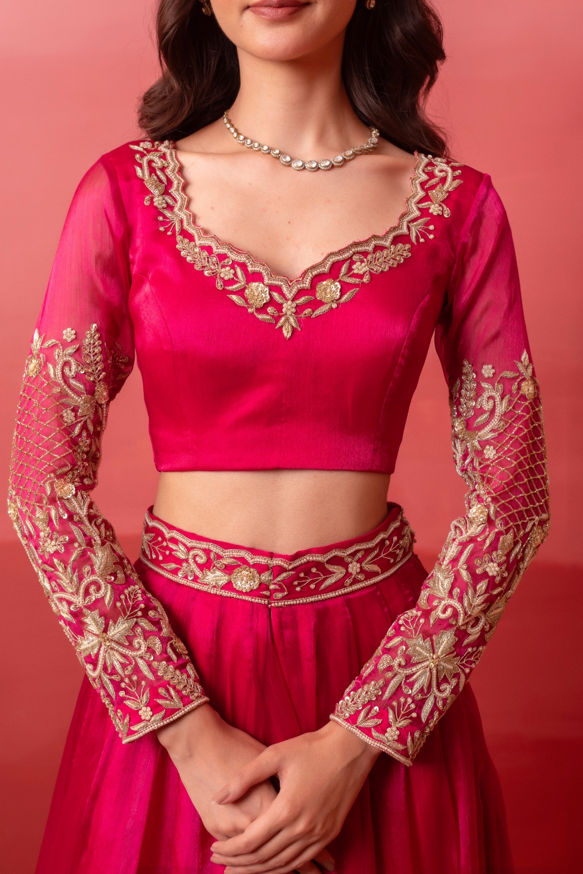 Rani Floral Embroidered Organza Lehenga Choli