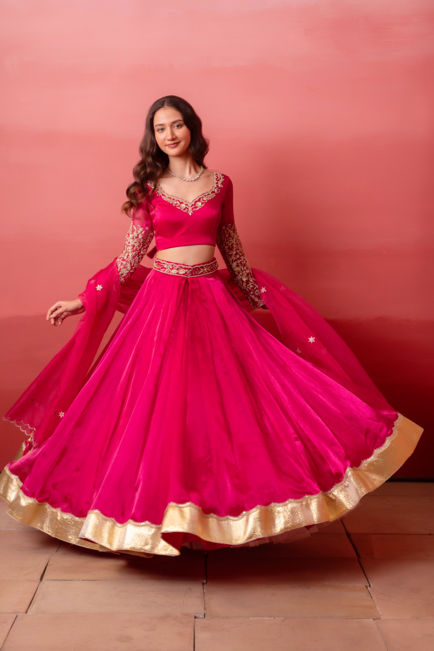 Rani Floral Embroidered Organza Lehenga Choli