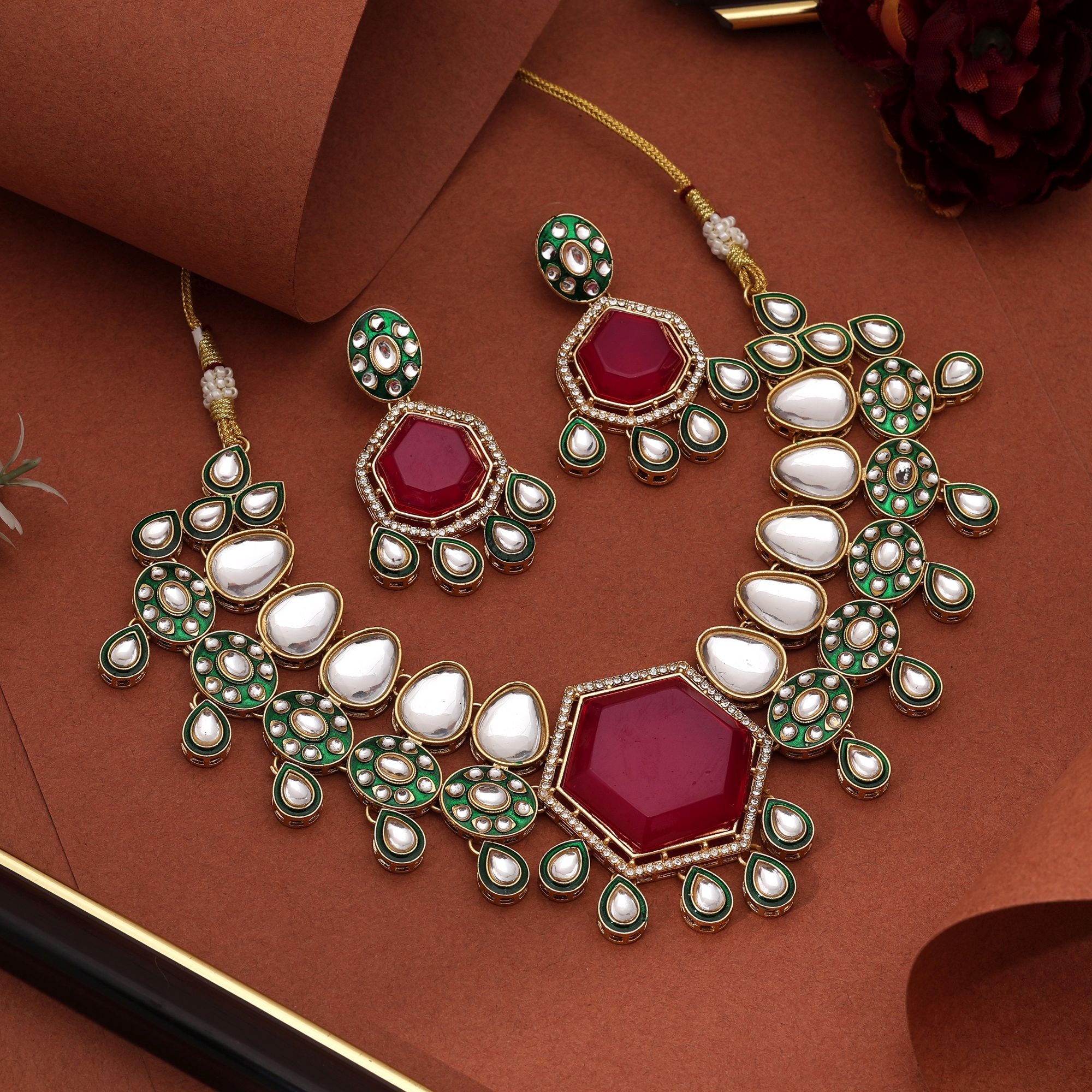 Rani Kundan Stone Classic Premium Function Wear Necklace