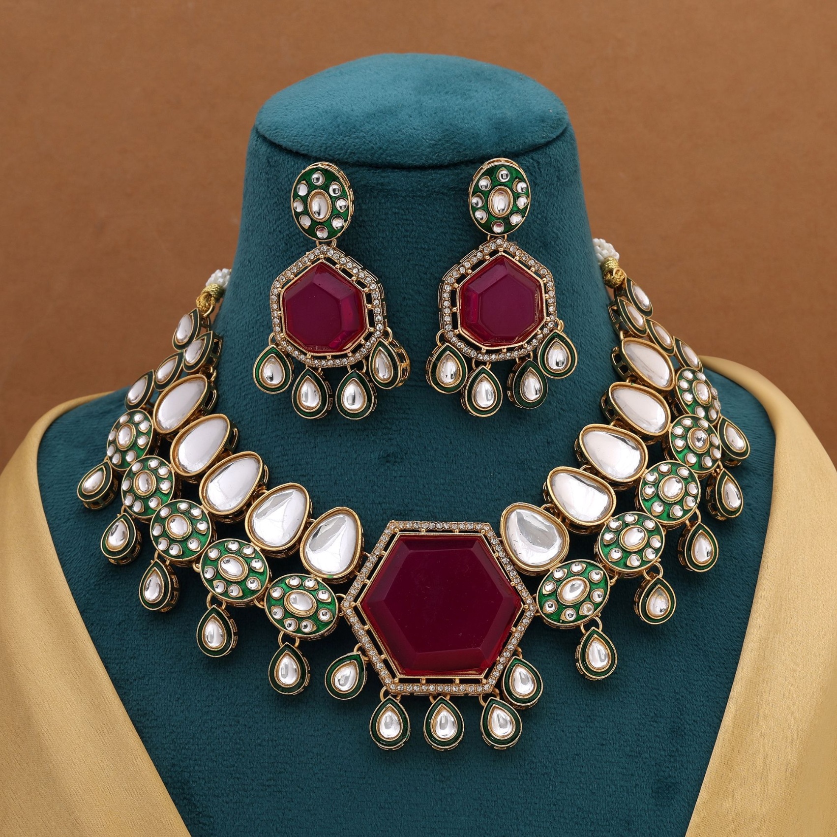 Rani Kundan Stone Classic Premium Function Wear Necklace