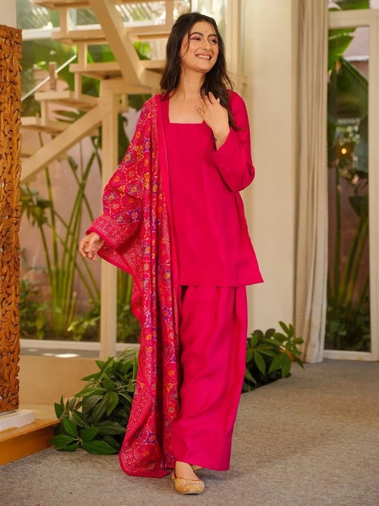 Rani Pink Casual Sharara Set