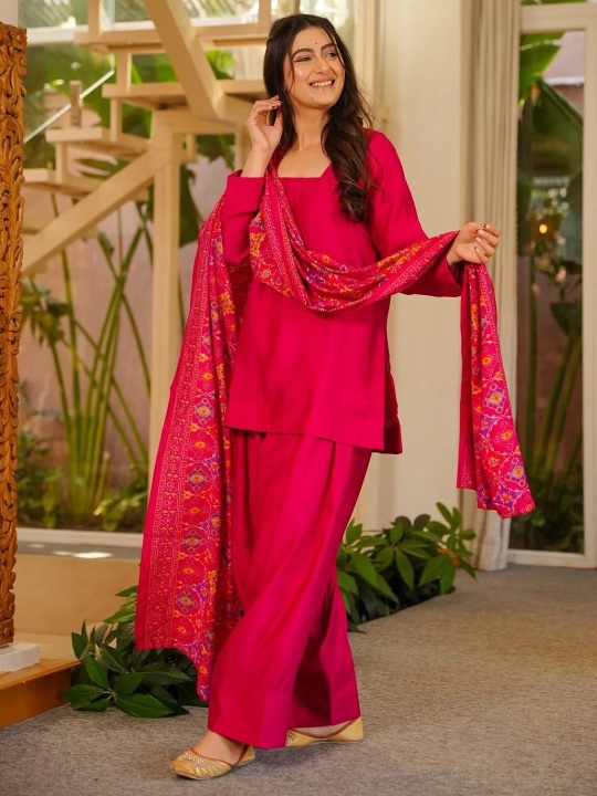 Rani Pink Casual Sharara Set