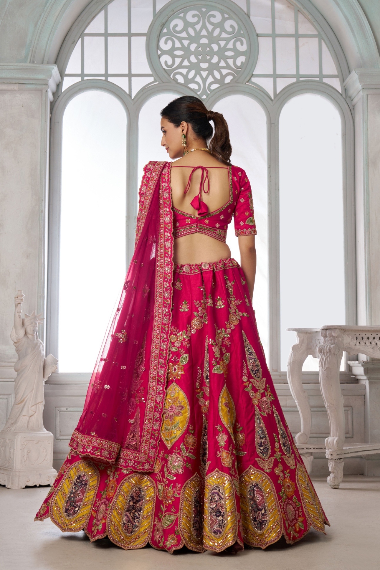 Rani Pink Heritage Motif Bridal Lehenga Choli — alternate view