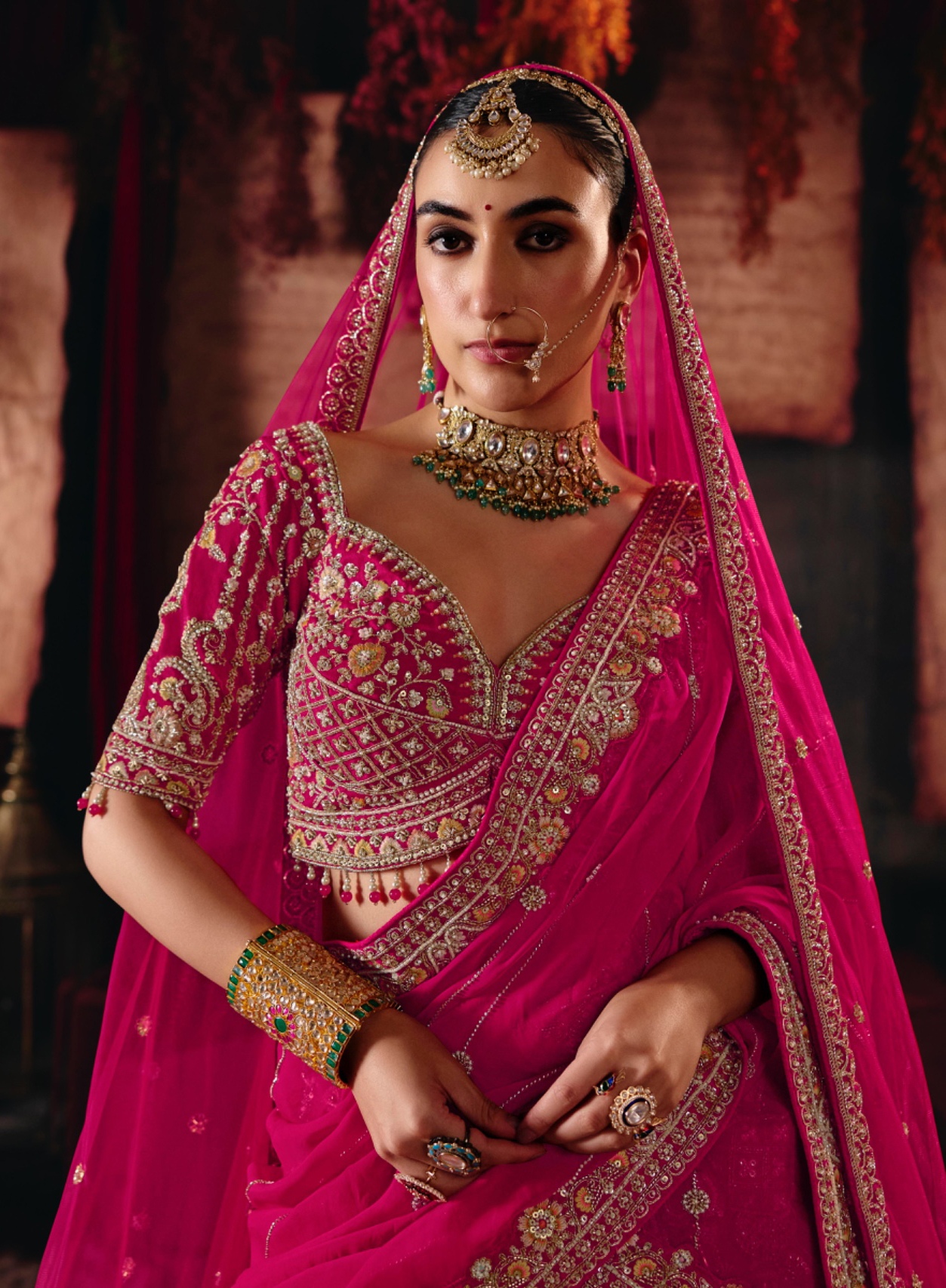 Rani Pink Heritage Silk Circular Lehenga Choli — alternate view