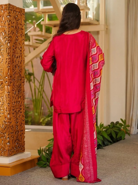 Rani Pink Printed Patiala Suit — alternate view