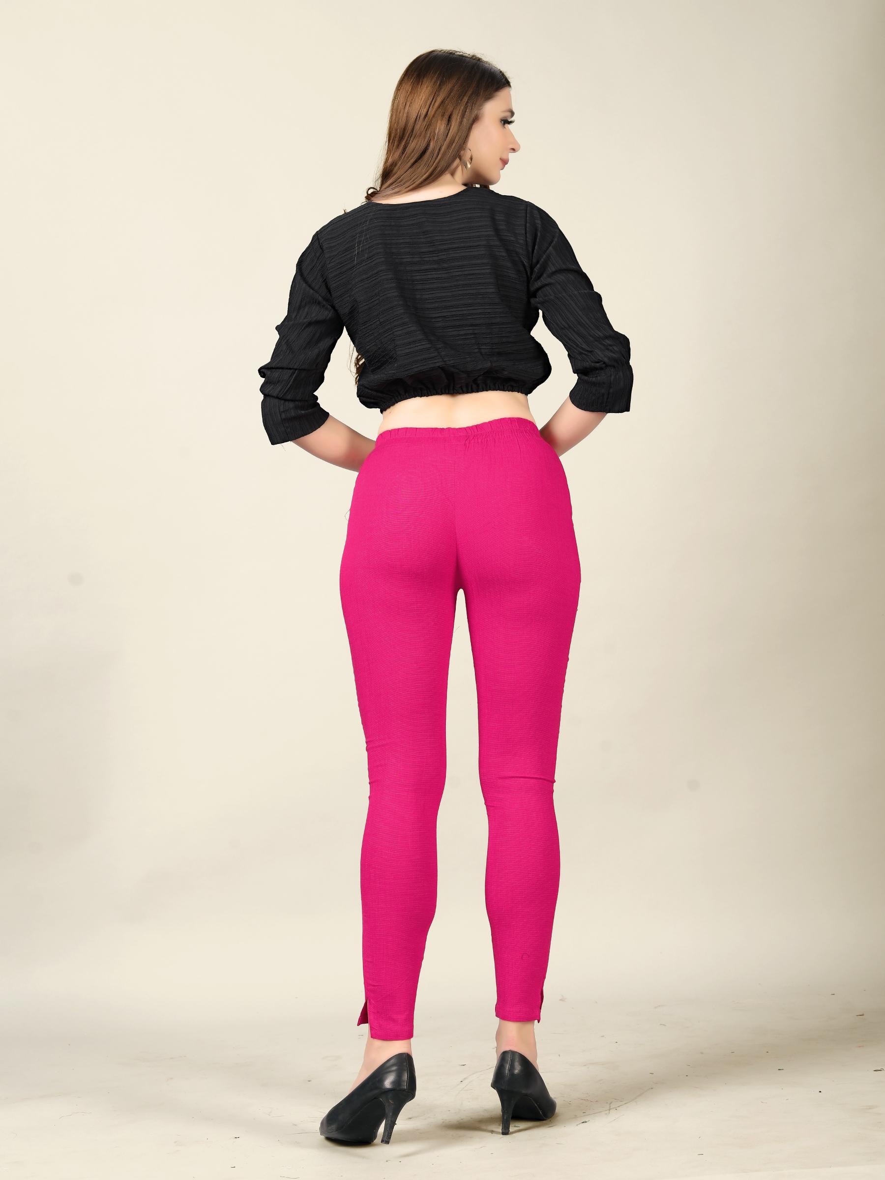 Rani Pink Rayon Lycra Readymade Pant — alternate view