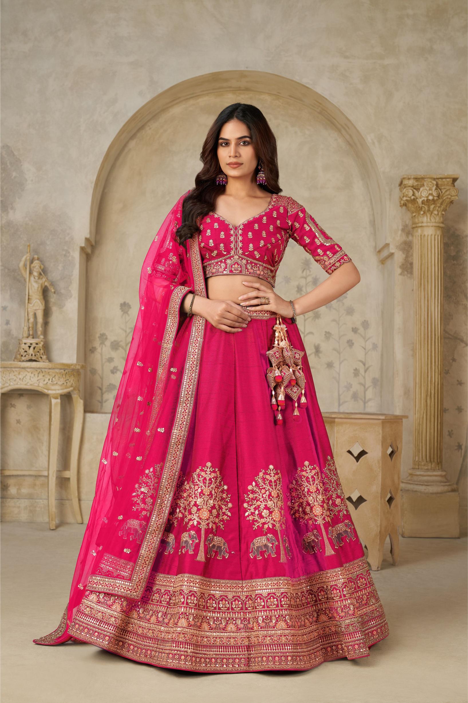 Rani Pink Silk Lehenga Choli