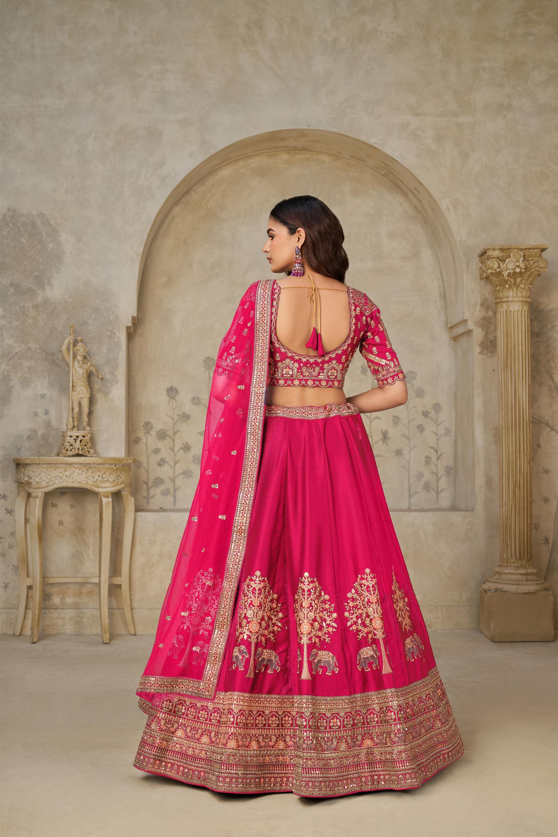 Rani Pink Silk Lehenga Choli — alternate view