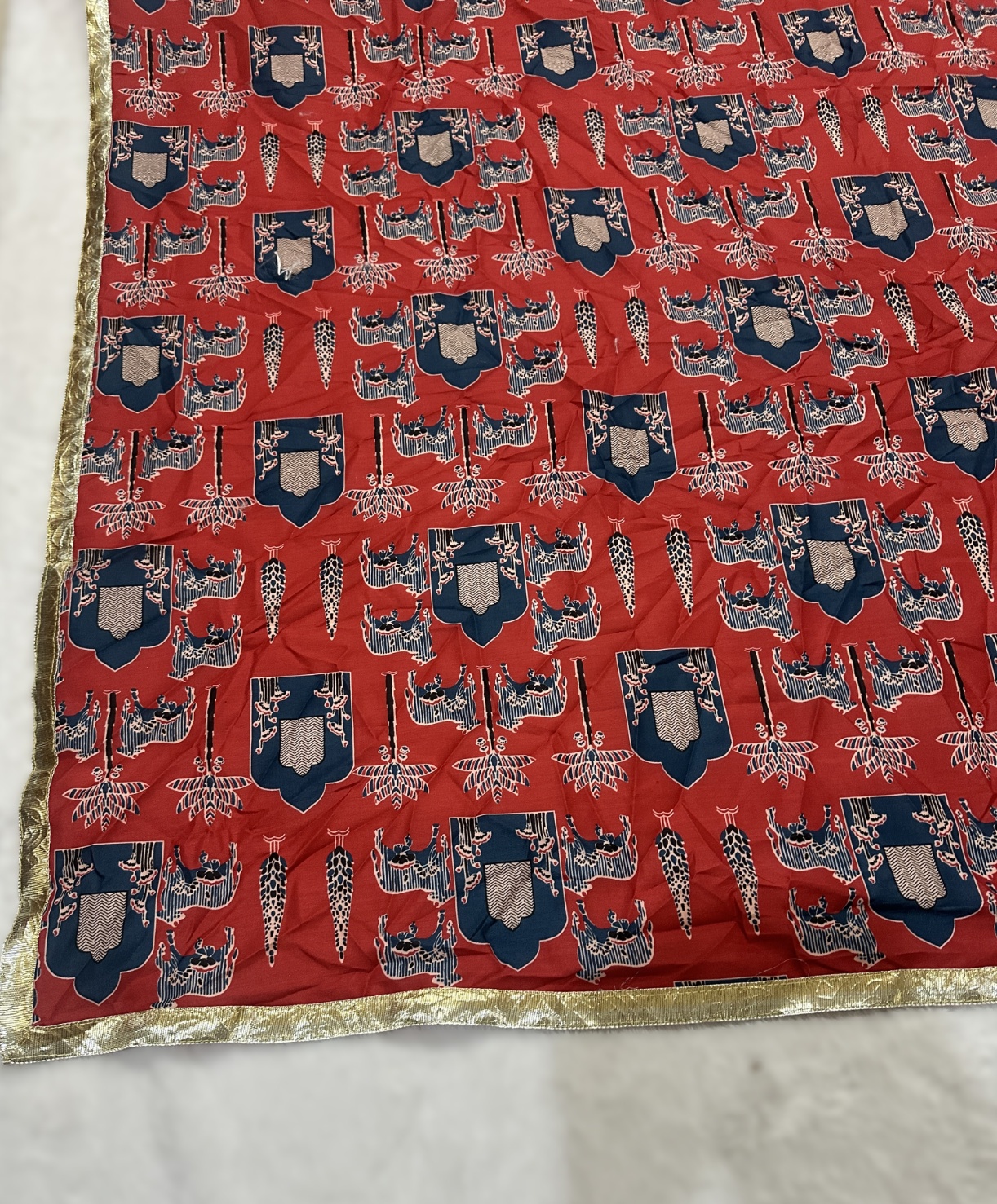 Red Designer Digital Printed Cotton Printed Dupatta — alternate view