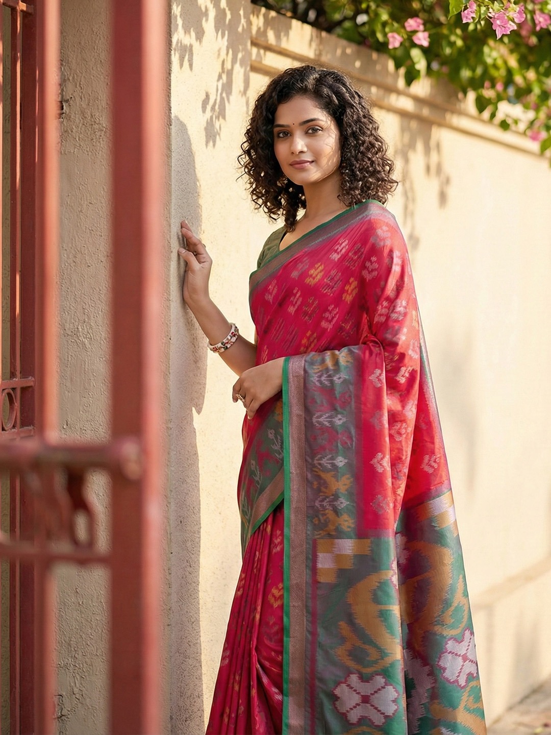 Red Pochampally Silk Woven Saree