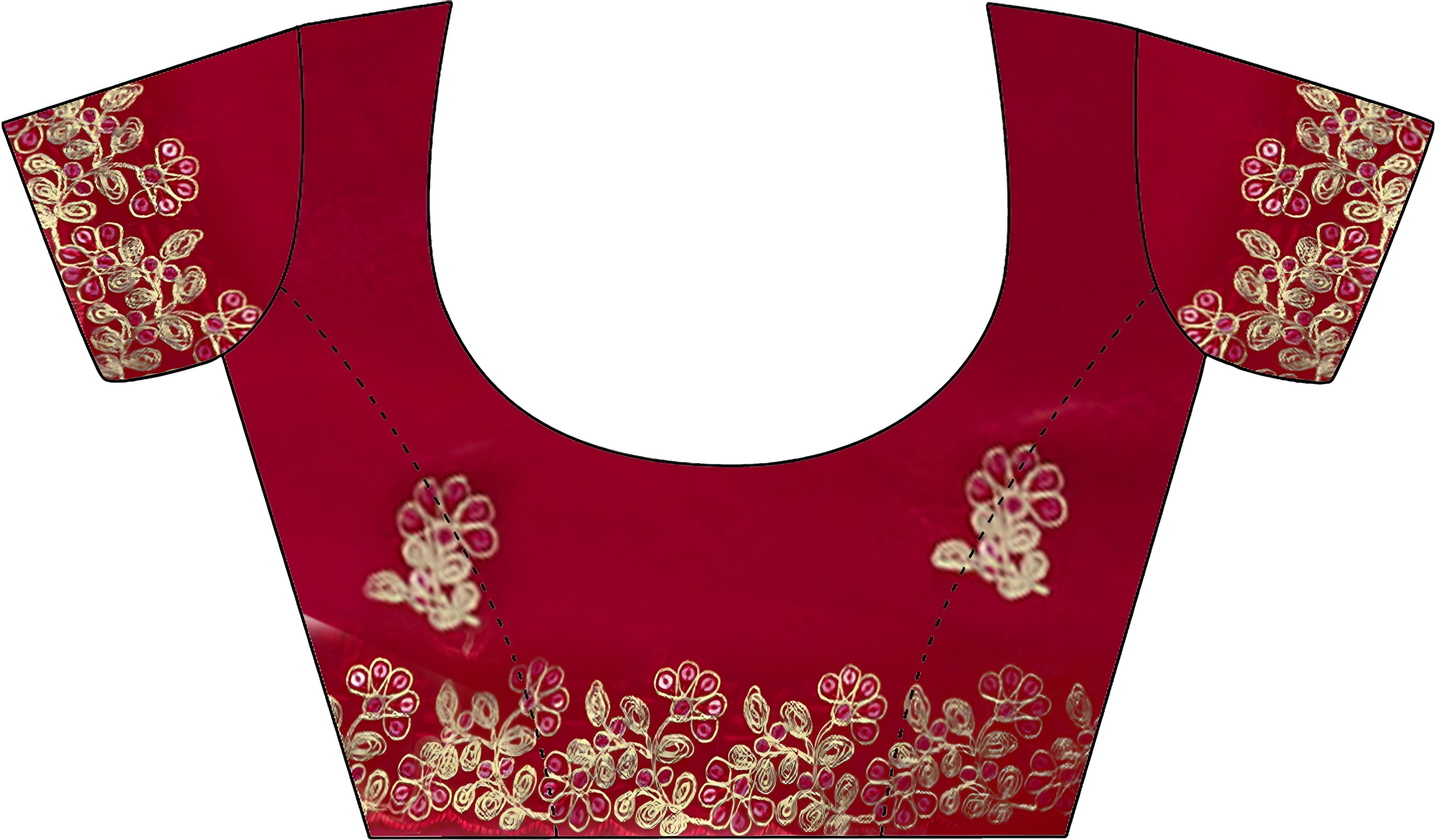 Red Sequins Fendy Satin Silk Saree