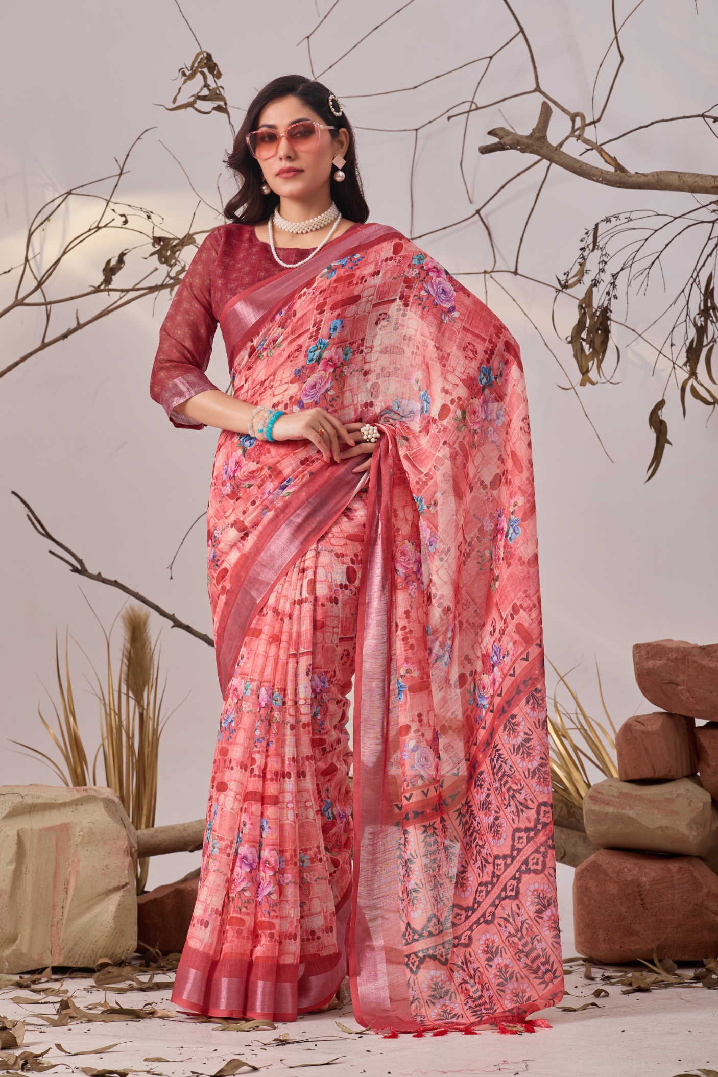Rose Garden Printed Saree