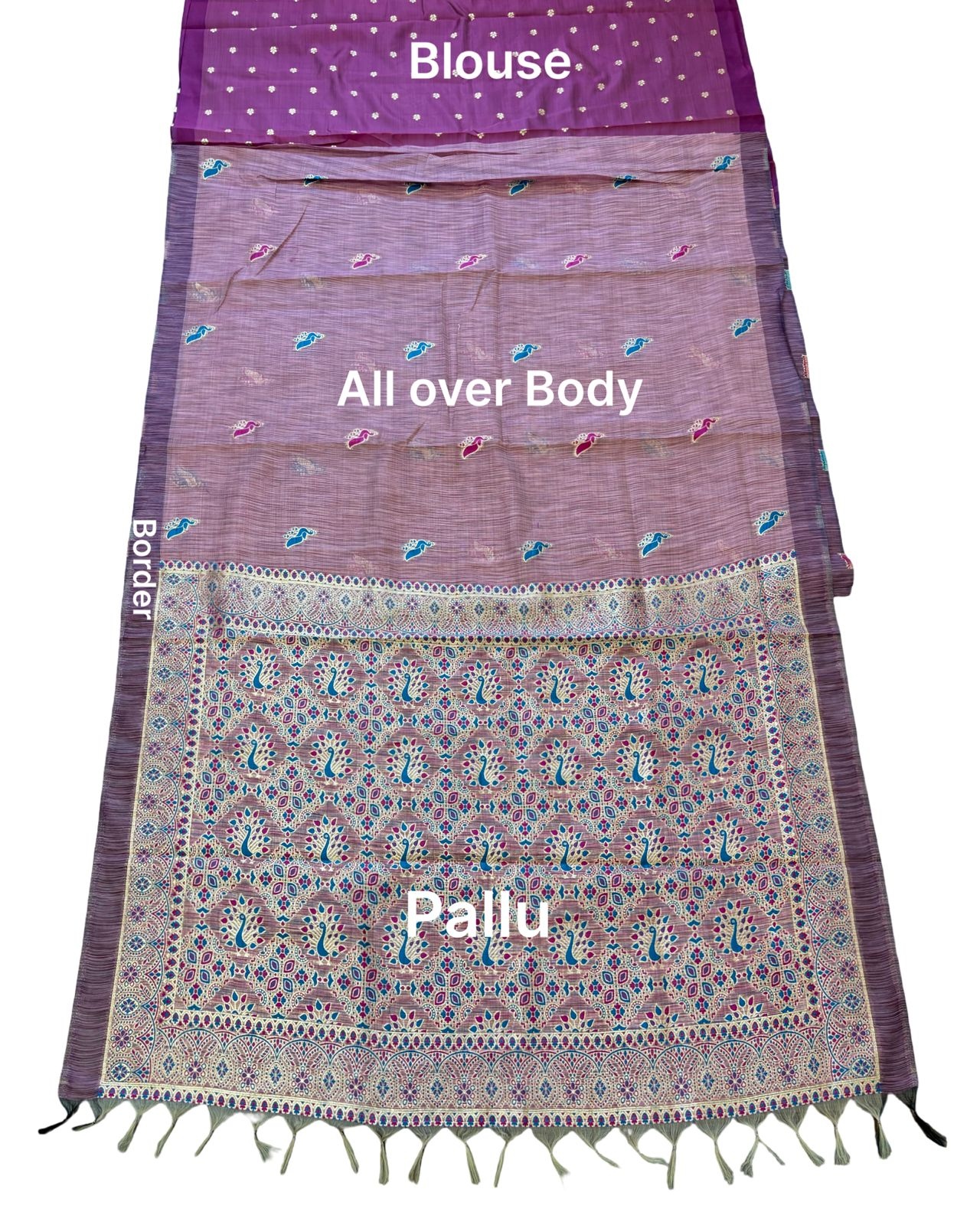 Rose Mauve Heritage Paisley Woven Saree